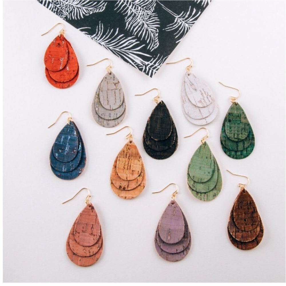 💙4/$20 Trio Layered Cork Inspired Earrings